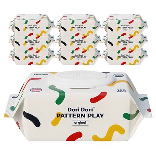 도리도리 패턴플레이 오리지널 아기물티슈 캡형, 55g, 100매, 10개