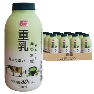 國農 重乳綠茶拿鐵, 300ml, 24瓶, 1組