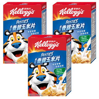 家樂氏 Kellogg's FROSTIES 東尼香甜玉米片 - 低脂, 高纖, 5種維生素, 無香料與色素, 健康早餐好選擇, 175g, 3盒