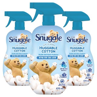 Snuggle 熊寶貝 Huggable Cotton 雙倍柔軟織物除臭劑 正裝, 3個, 470ml