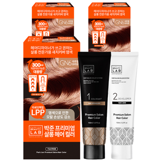 Parkjun Beauty Lab Premium Salon 灰蓋染髮劑 300ml, 自然棕色 (GN6), 3盒