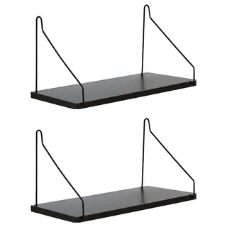 一字牆上置物架, 黑色, 2個