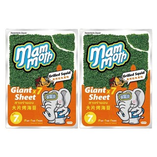 MM象 泰式烤海苔 香烤魷魚口味 大片 7入, 42g, 2袋