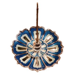 仿古盤線香插 花瓣香爐, 湖藍色