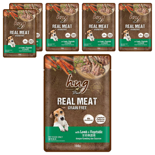 hug 哈格 Plus 無穀主食狗餐包 100g, 羊肉 + 蔬菜, 6包