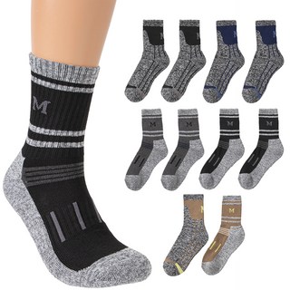 BASE ALPHA ESSENTIALS 男士登山工作襪10款組, 1套, 多種顏色