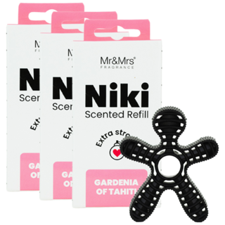 Mr&Mrs FRAGRANCE Niki 車用芳香劑補充蕊, 梔子花, 3個