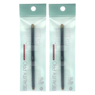 Solone 多用途雙頭彩妝刷 5123, 黑色刷柄/棕色刷毛, 2支