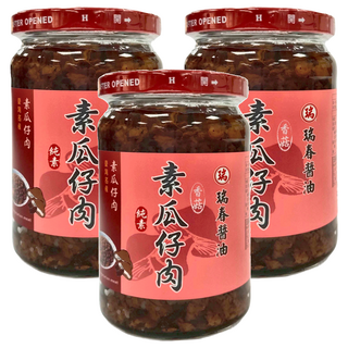 瑞春醬油 素瓜仔肉 成份單純 料理 飯麵 鹹香可口, 320g, 3罐