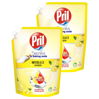 Pril 淨麗 小蘇打高效洗碗精 補充包 檸檬, 1L, 2包