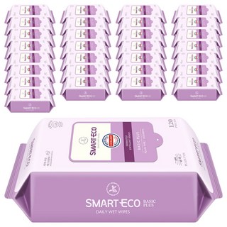 스마트에코 베이직플러스 아기물티슈 리필형, 43g, 120매, 120개