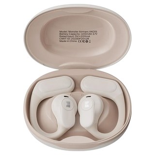 MONSTER 魔聲 氣傳導耳掛式藍牙耳機 V5.4 14.2mm喇叭 單次續航7小時 總續航28小時, Monster Airmars XKO15, 白色