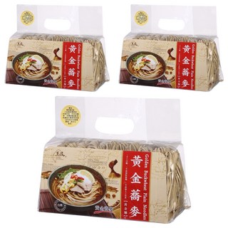玉民 台灣黃金蕎麥麵 自然栽培 無農藥 無防腐劑 無人工色素 古老手工日曬製程, 600g, 3包