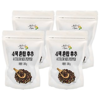 天然香料 4 色綜合胡椒補充裝, 200g, 4個