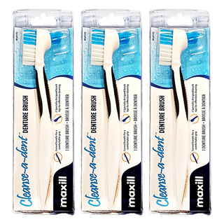 maxill 美適 假牙專用牙刷 雙刷頭設計 有效清潔假牙, 1入, 3支