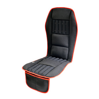 tokuyo 督洋 涼峰按摩車用涼風墊 TH-273 加大加寬 3D蜂巢透氣網 震動按摩 USB插電, 黑色 + 紅色, 1個