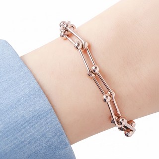 RADIANT STAR 璀璨之星 歐美風潮玫瑰金鎖鏈手鍊/項鍊 鈦鋼 KTL626