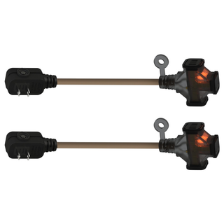 SUN JAKE 永旭電工 3插座耐熱動力軟線 F型平貼式插頭 厚度僅2.4公分, 0.3m, 沙色, 2條