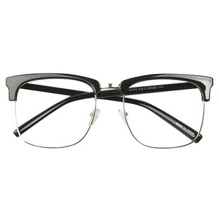 TheBrille 半框金邊眼鏡 黑金色 男女通用, XXL(57~)