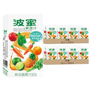 波蜜 膳食纖維果菜汁 綜合蔬果汁 補充膳食纖維 健康飲品, 250ml*48入