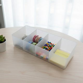 마메 칸막이 다용도 정리함 대형, 흰색반투명, 2개