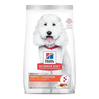 Hill's 希爾思 SCIENCE DIET 成犬 7歲以上 完美消化 小顆粒 全燕麥及糙米特調食譜, 雞, 3.5lb, 1入