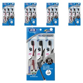 Shallop 刷樂 多功能備長碳牙刷 B002-3, 3支, 5包