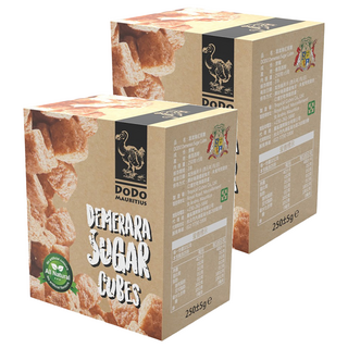 DODO 渡渡鳥 模里西斯天然蔗糖塊 紅蔗糖, 250g, 2盒