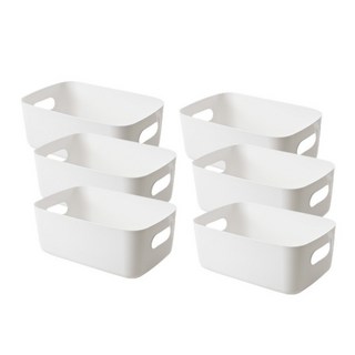 다용도 팬트리 수납 바스켓 M, 화이트, 6개