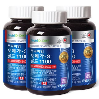 뉴트리디데이 프리미엄 오메가3 골드 1100, 90정, 3개