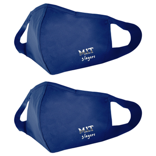 Osun 一體成型防疫3D立體三層防水運動透氣布口罩 台灣製 CE319 Logo款, 藏青色, 1入, 2片