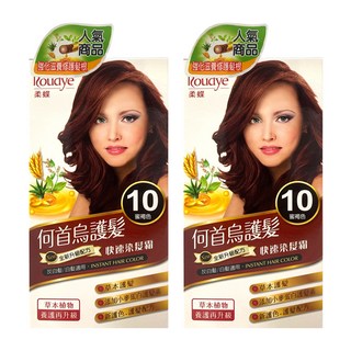 Roudye 柔蝶 何首烏護髮染髮霜 全新草本配方 灰白髮/白髮適用 快速染髮霜, 10號 蜜褐色, 2盒