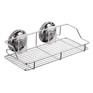 Spider Loc 不鏽鋼吸盤置物架組, 不鏽鋼材質, 免釘安裝, 250 x 140 x 73mm, 銀色, 1組