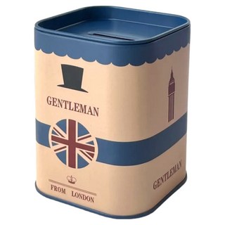 모디안 런던스타일 모던 심플 인테리어 지폐 미니 저금통, 블루, 1개