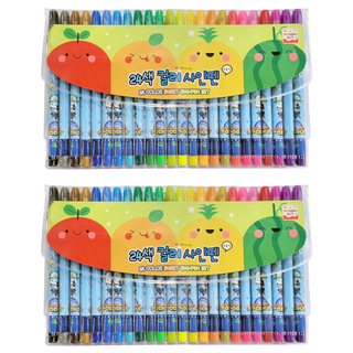 YOUNG ART 男孩款 24色簽字筆, 顏色隨機, 2組