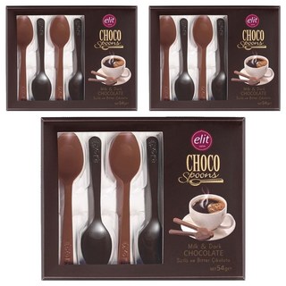 elit 伊莉特 牛奶&黑湯匙巧克力, 54g, 3盒