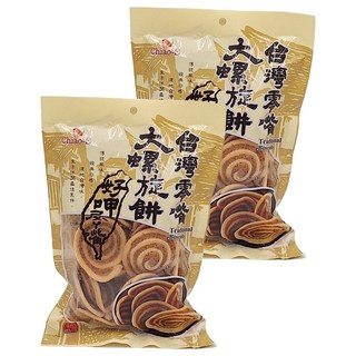 Chiao-E 巧益 大螺旋餅 2入 台灣經典零食 螺旋造型餅乾 酥脆口感 下午茶點心, 180g