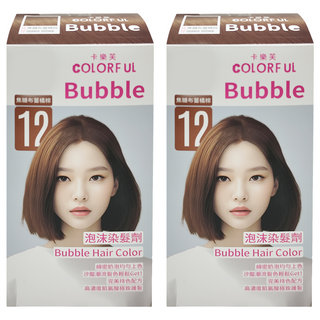 卡樂芙 全新升級泡沫染髮劑 100g, 12焦糖布蕾橘棕, 2盒