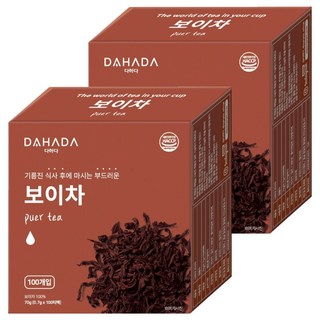 다하다 허브앤티 보이차, 0.7g, 100개입, 2개