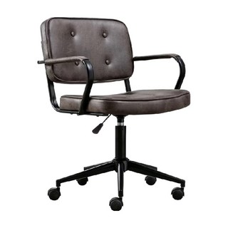 E-home Itzel伊澤爾復古工業風拉扣扶手電腦椅 舒適倚靠 座椅高度可調整 科技布面材質, 深灰色