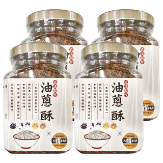 SUNFOOD 太禓食品 古法製作純手工油蔥酥 (300g/罐), 嚴選原料 在地食材 無防腐劑, 4罐