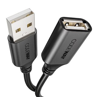 CODEWAY USB 2.0 480Mbps 公對母 高速傳輸延長線, 黑色, 10m, 1條