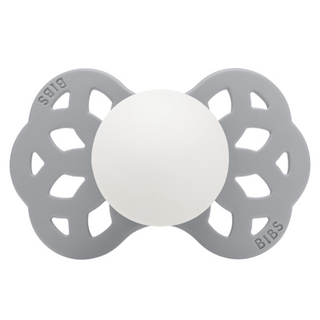 BIBS Infinity 雙扁型矽膠奶嘴, 1個, 夜光雲灰, 0~6個月