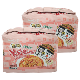 Buldak Ramen 火辣雞肉風味鐵板炒麵 粉紅醬風味 140g, 10包