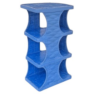 OAK&FIR 橡合杉地板 簡易收納鞋架 4層, 1個, 藍色