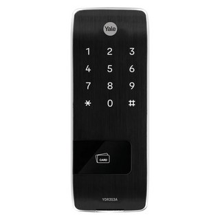 Yale 耶魯 卡片密碼二合一電子輔助鎖 黑色, 客戶直接安裝, YDR353A