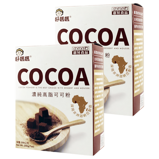 FAIRSEN 惠昇食品 好媽媽 濃純高脂可可粉 無添加砂糖 含膳食纖維 採用非洲迦納豆 可製作飲料、冰淇淋, 2盒, 200g