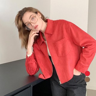 VAN AKE 女款麂皮襯衫式外套