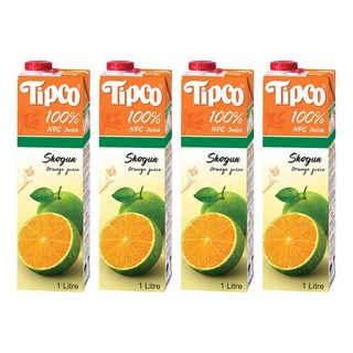Tipco Shogun柳橙果汁, 1L, 4個