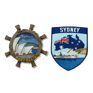 A-ONE 匯旺澳洲雪梨歌劇院紀念磁鐵徽章組 冰箱裝飾 展現澳洲風情, 7.5 x 6cm, Multicolor combination